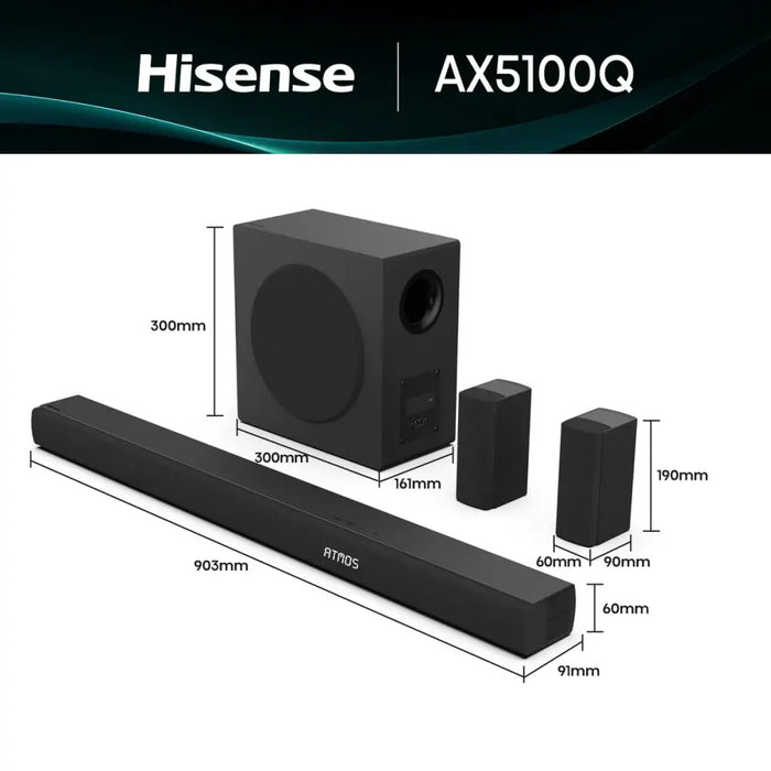 Soundbar система Hisense AX5100Q 580 W Черен