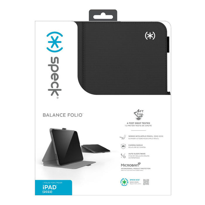 КАЛЪФ ЗА ТАБЛЕТ SPECK BALANCE FOLIO ЗА APPLE IPAD 10.9/11'' 2022/2025 BK съвместим с Apple Pencil 1s