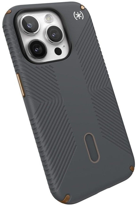 Калъф Speck - Presidio 2 Grip, iPhone 15 Pro, MagSafe ClickLock, сив