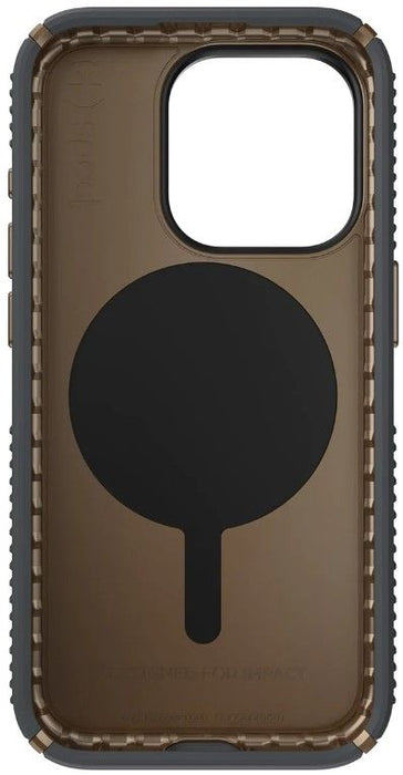 Калъф Speck - Presidio 2 Grip, iPhone 15 Pro, MagSafe ClickLock, сив