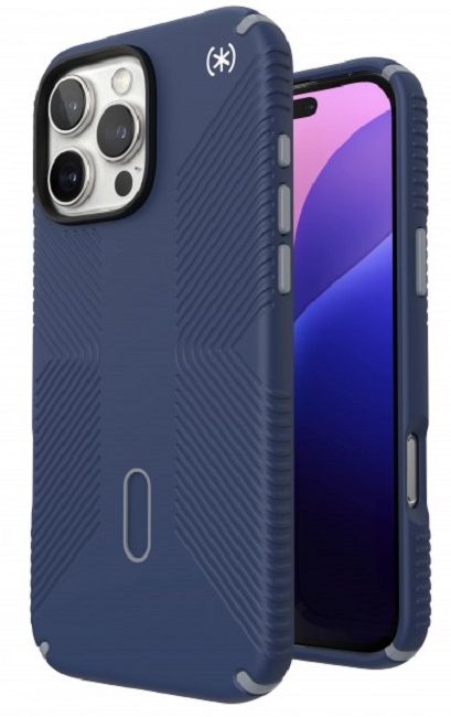 Калъф Speck - Presidio2 Grip, iPhone 16 Pro, MagSafe, син