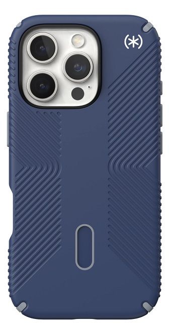 Калъф Speck - Presidio2 Grip, iPhone 16 Pro, MagSafe, син