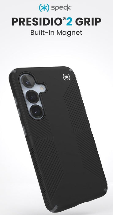 Калъф Speck - Presidio Clear, Galaxy S25 Plus, MagSafe, черен