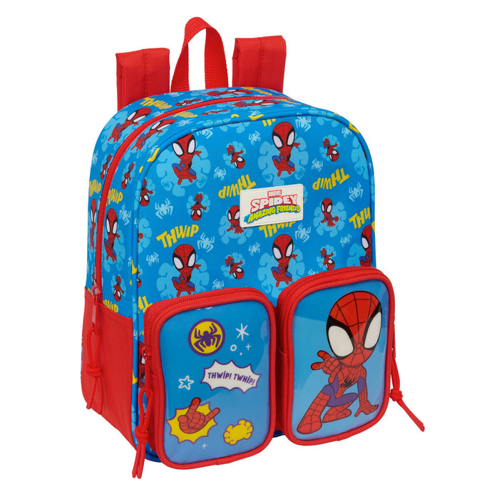 Училищна чанта Spider-Man Син Червен 22 x 27 x 10 cm