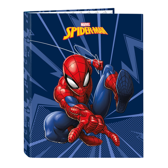 Папка с пръстени Spider-Man Син A4 26.5 x 33 x 4 cm