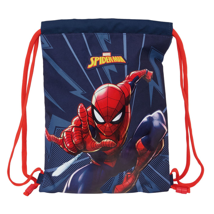 Раница с връвка Spider-Man Син 26 x 34 x 1 cm