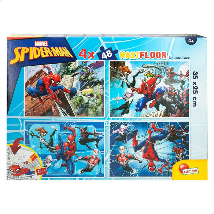 Детски Пъзел Spider-Man Двустранно 4 в 1 48 Части 35 x 1,5 x 25 cm (6 броя)