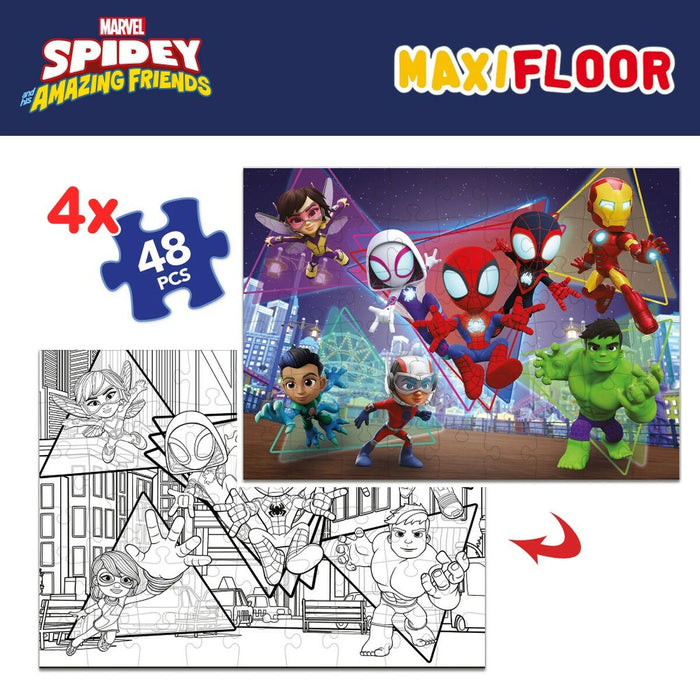 Комплект от 4 Пъзела Spidey 35 x 1,5 x 25 cm 48 Части (6 броя)