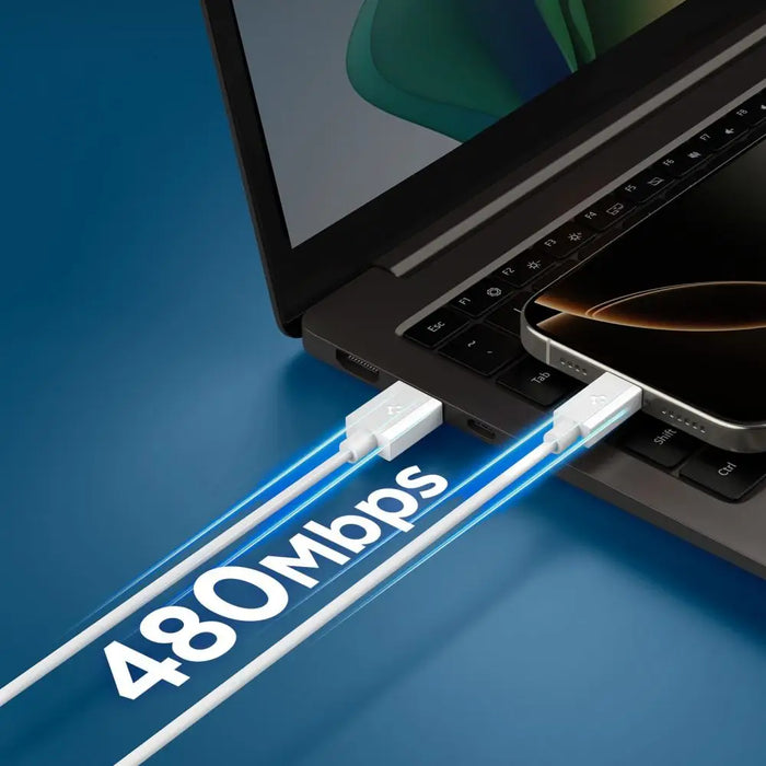 Spigen EB6010AC USB-A / USB-C 60W кабел 100 см - бял