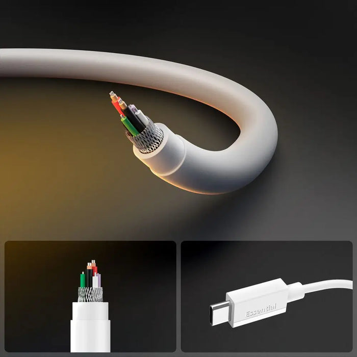 Spigen EB6020CC 60W кабел + USB-C / USB-C кабел 200 см - бял