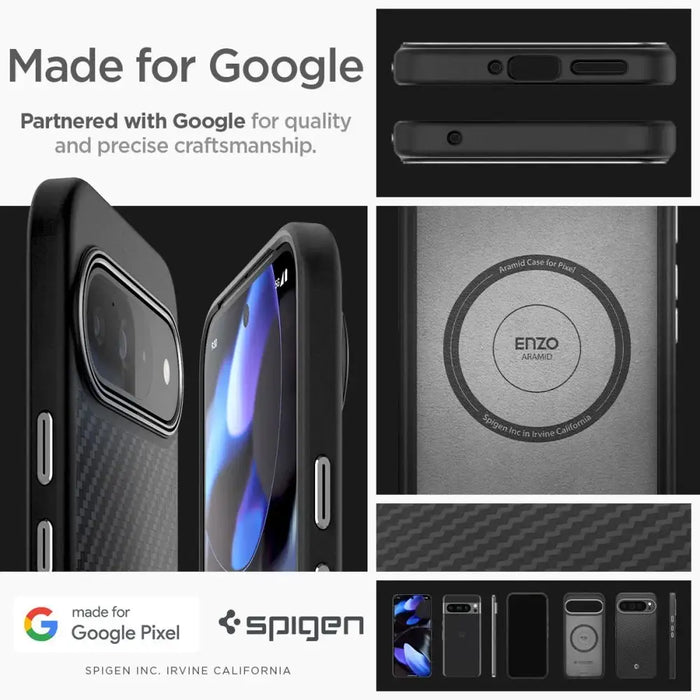 Spigen Enzo Aramid Case за Google Pixel 9 Pro XL - черен