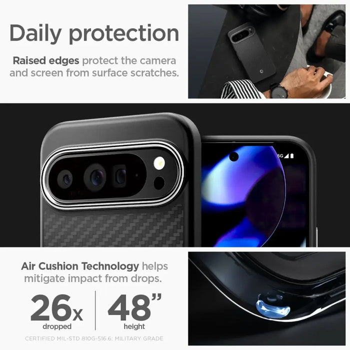 Spigen Enzo Aramid Case за Google Pixel 9 Pro XL - черен