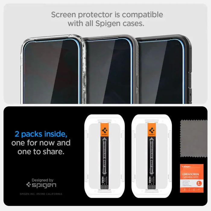 Spigen Glas.TR ’Ez Fit’ Privacy HD 2 пакета стъкло