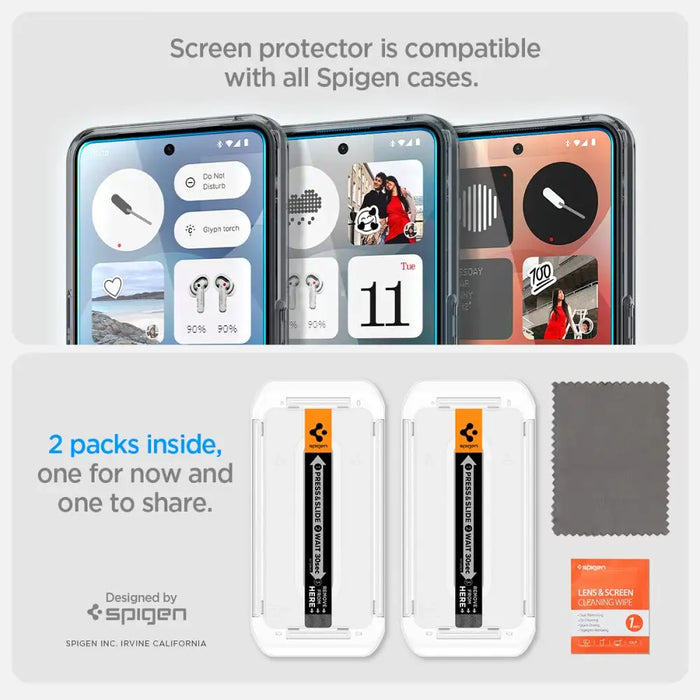 Spigen Glas.TR EZ Fit Tempered Glass 2-pack for Nothing