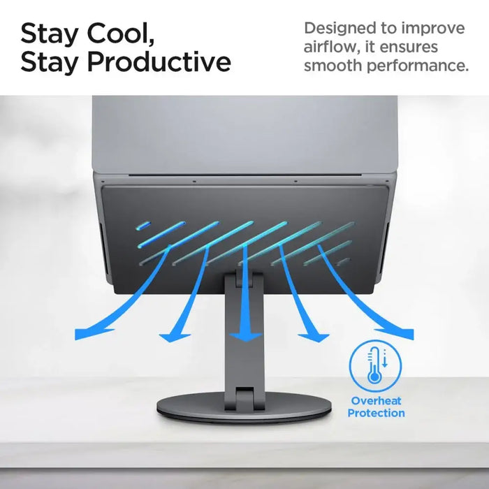 Spigen LD204H Стойка + Хъб 6-в-1 - Сив