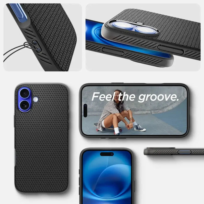 Spigen Liquid Air Case за iPhone 16 Plus - черен