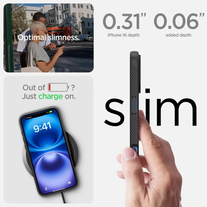 Spigen Liquid Air Case за iPhone 16 Plus - черен