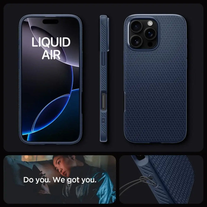Spigen Liquid Air Case за iPhone 16 Pro Max - син