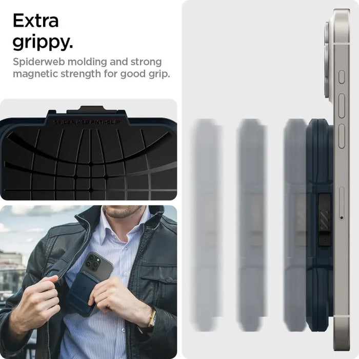 Spigen Lock Fit MagSafe Card Case - Navy Blue