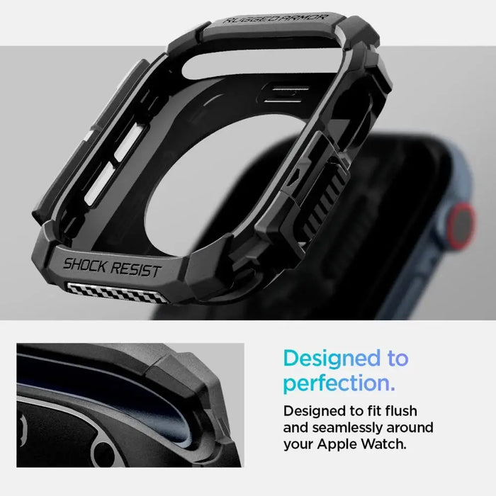 Spigen Rugged Armor Case за Apple Watch 10 (42 мм) - черен
