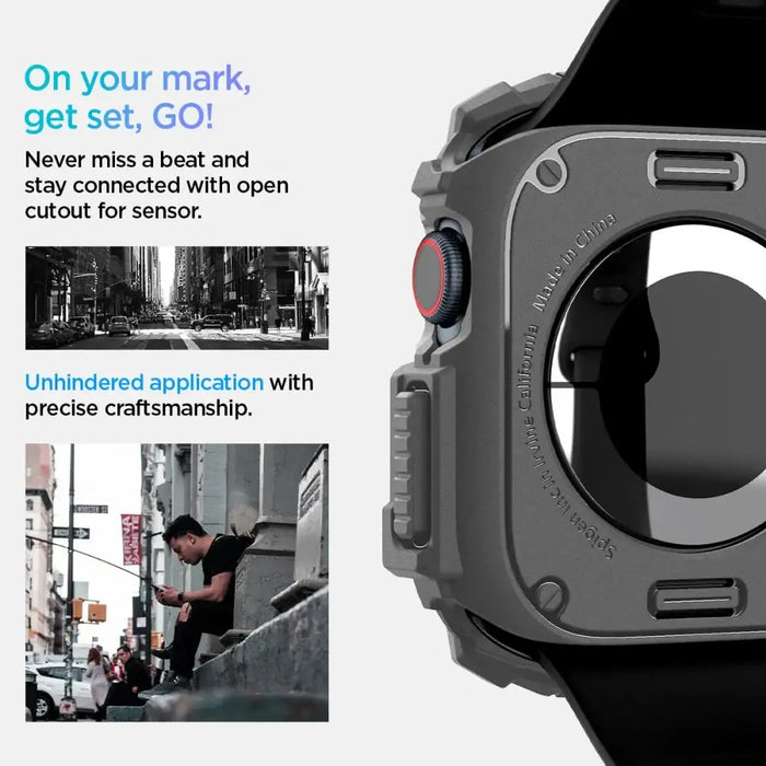 Spigen Rugged Armor Case за Apple Watch 10 46 мм - сив