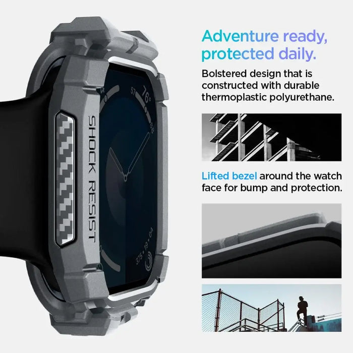 Spigen Rugged Armor Case за Apple Watch 10 46 мм - сив