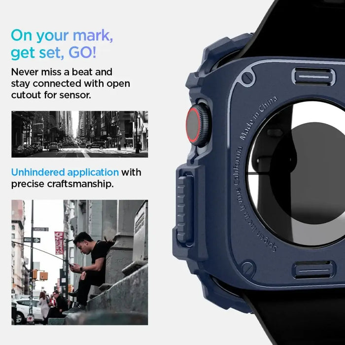 Spigen Rugged Armor Case за Apple Watch 10 46mm - Navy Blue