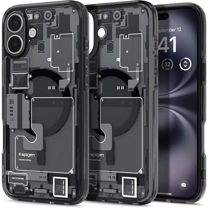Spigen Ultra Hybrid MagSafe Zero One за iPhone 16 - тъмно