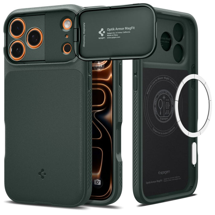 Калъф Spigen Optik Armor MagSafe за iPhone 17 Pro - зелен