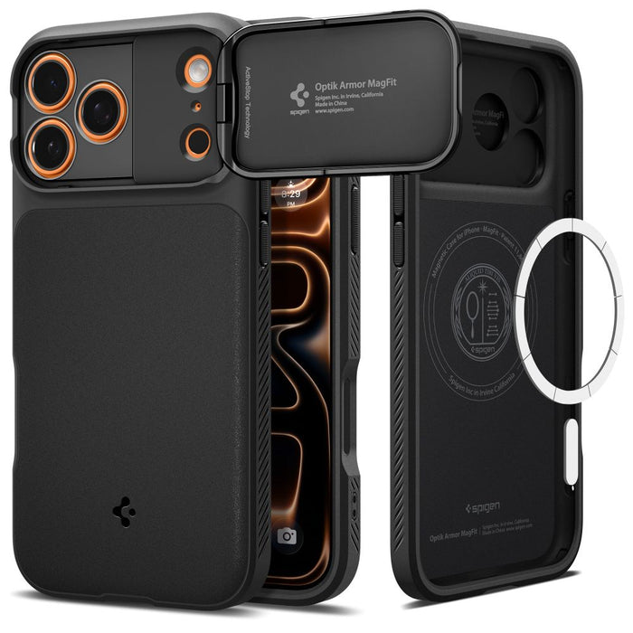 Калъф Spigen Optik Armor MagSafe за iPhone 17 Pro Max - черен