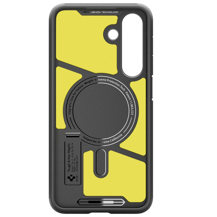 Калъф Spigen Tough Armor Mag MagSafe за Samsung Galaxy S25 FE - черен и жълт
