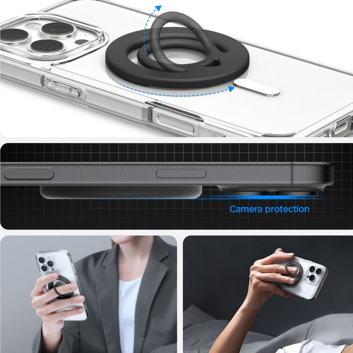 Магнитен пръстен Spigen Dual Pop Mag MagSafe за телефон - черен
