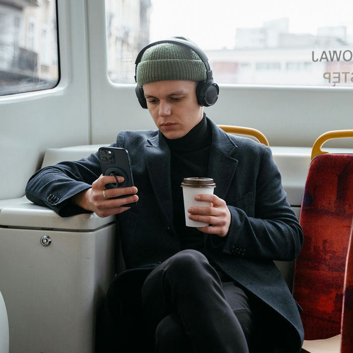 Магнитен пръстен Spigen Nano Pop MagSafe за телефон - сив и черен