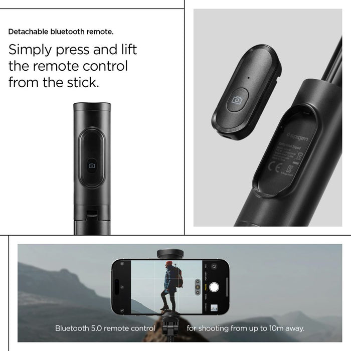 Селфи стик Spigen S541W Bluetooth - черен