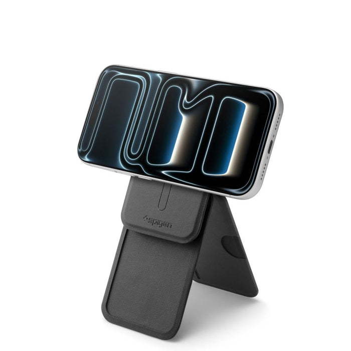 Магнитен калъф за телефон Spigen Slim Fold Tripod Wallet S314-2 MagSafe - черен