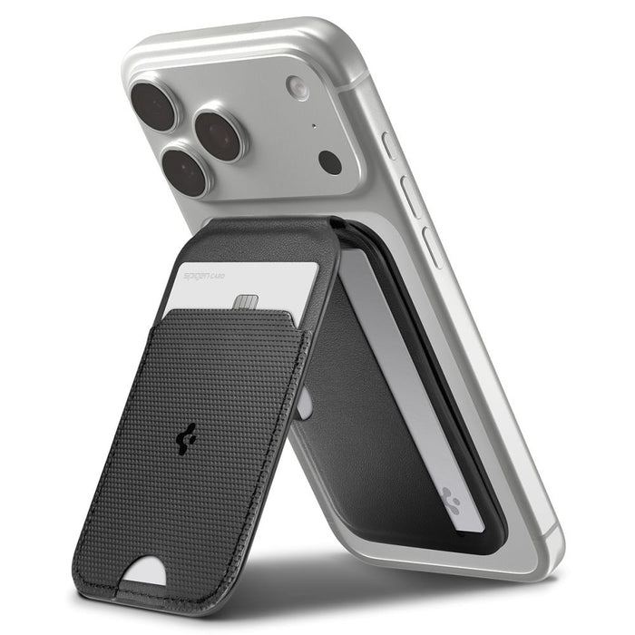 Магнитен калъф за телефон Spigen Slim Fold Tripod Wallet S314-2 MagSafe - черен