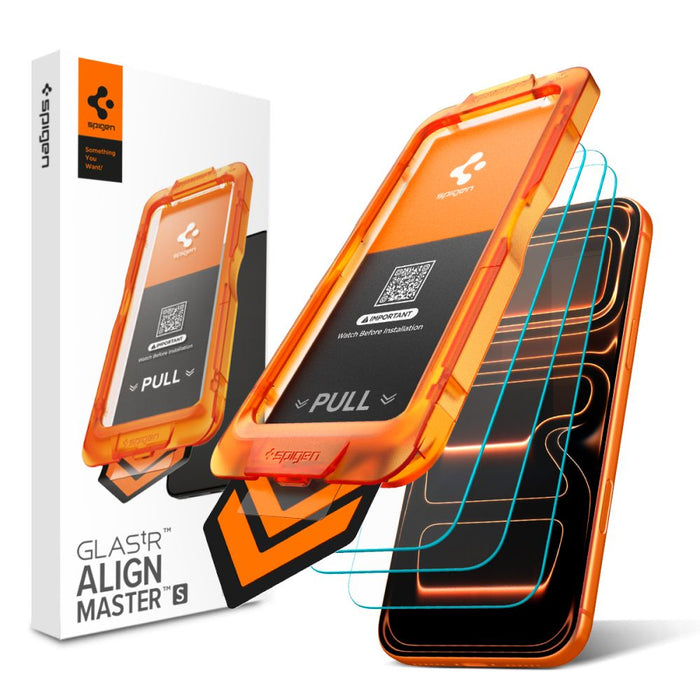 Spigen Glas.tR AlignMaster Slim - комплект от 3 закалени стъкла за iPhone 17 Pro