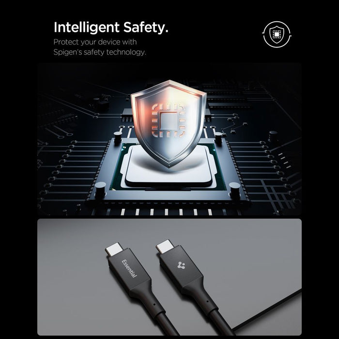 Кабел Spigen Essential EB24012CC USB-C / USB-C 240W 120 см - черен