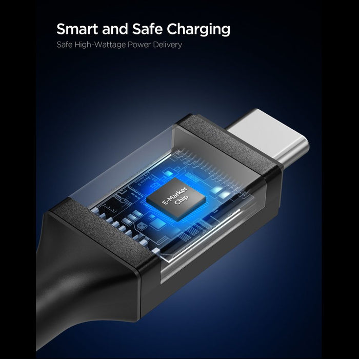 Кабел Spigen Essential EB24012CC USB-C / USB-C 240W 120 см - черен