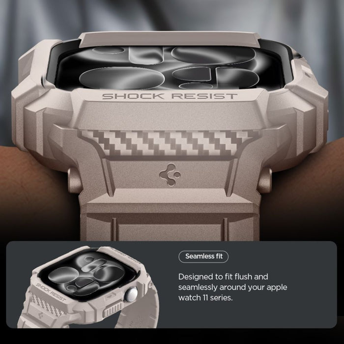 Каишка за Apple Watch Spigen Rugged Armor Pro V2 (46 мм) - бежова