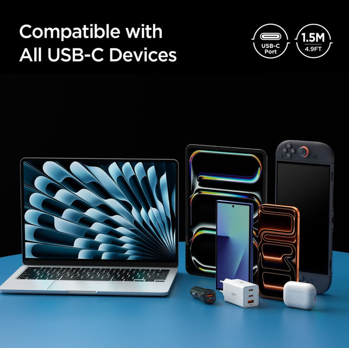 Кабел Spigen Essential EB24015CC USB-C / USB-C 240W 150 см - черен