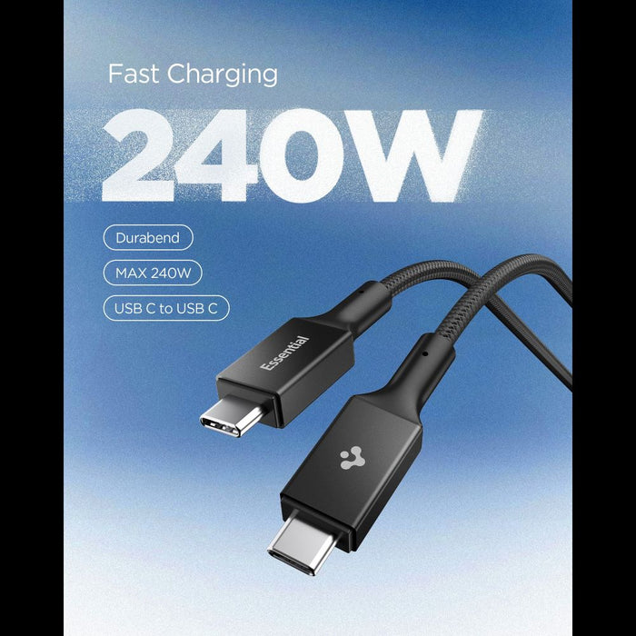 Кабел Spigen Essential EB24015CC USB-C / USB-C 240W 150 см - черен