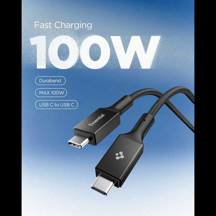 Кабел Spigen Essential EB10015CC USB-C / USB-C 100W 150 см - черен