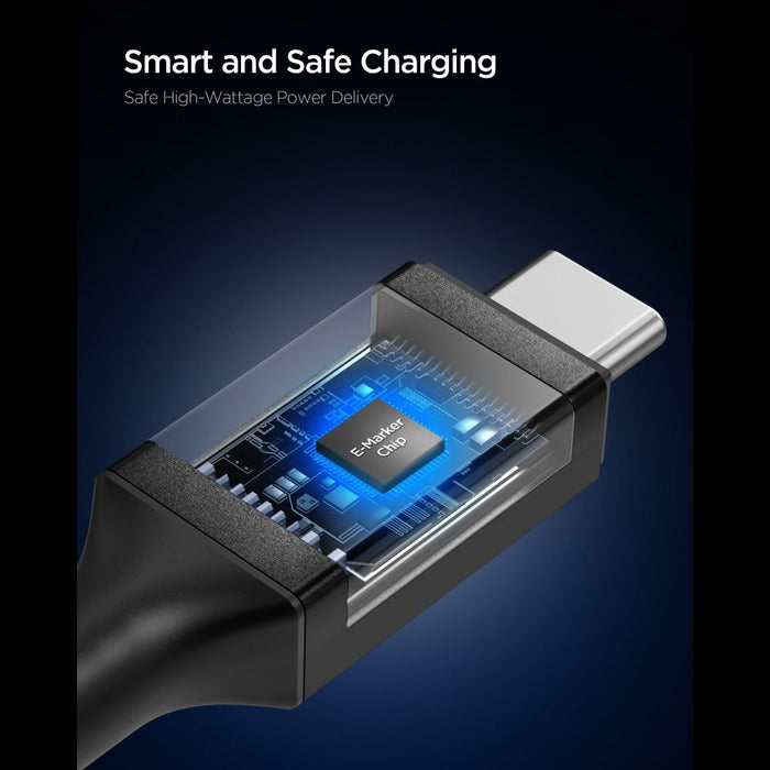 Кабел Spigen Essential EB10015CC USB-C / USB-C 100W 150 см - черен