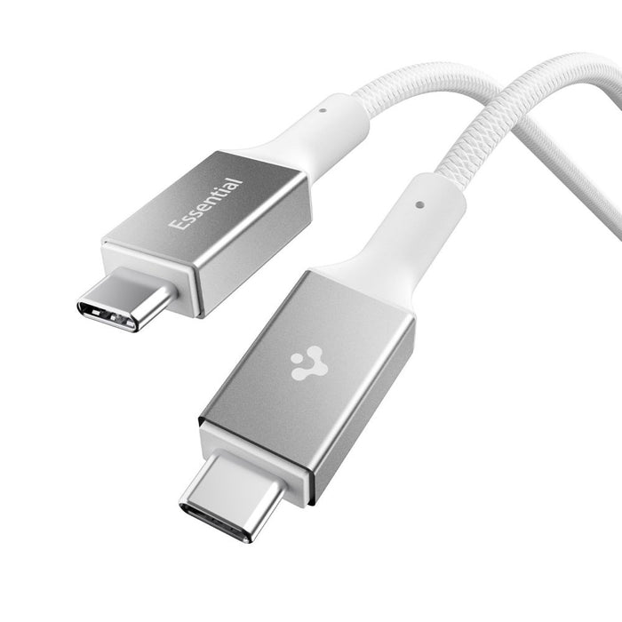Кабел Spigen Essential EB10015CC USB-C / USB-C 100W 150 см - бял