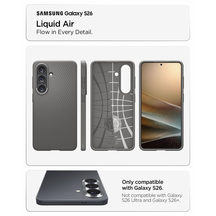 Калъф Spigen Liquid Air за Samsung Galaxy S26 - сив