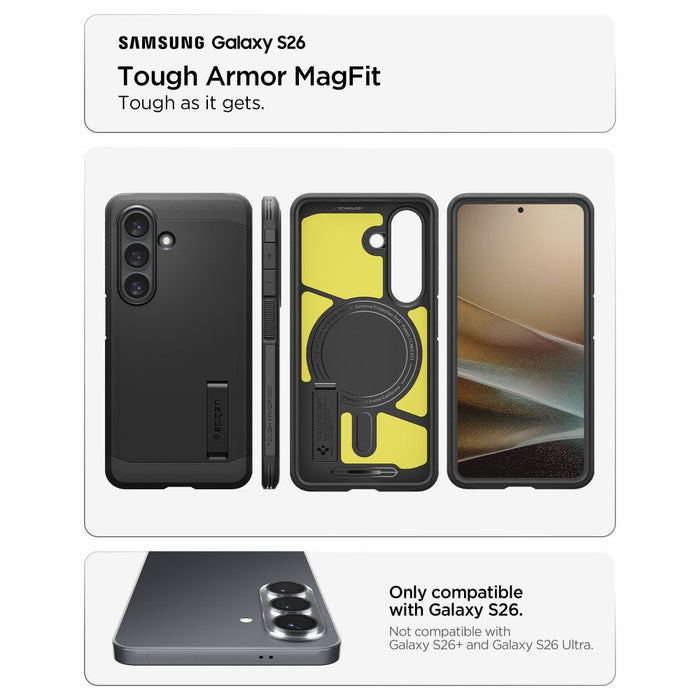 Калъф Spigen Tough Armor Mag MagSafe за Samsung Galaxy S26 - черен
