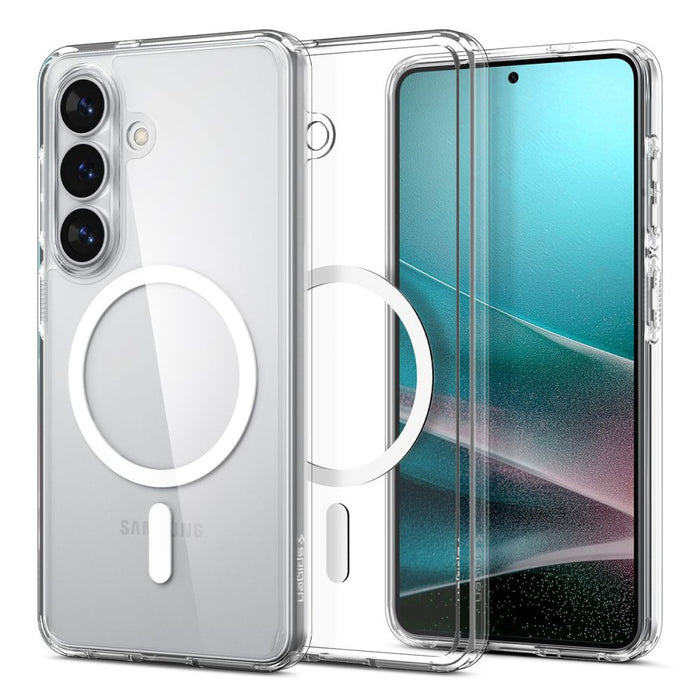 Калъф Spigen Ultra Hybrid Mag MagSafe за Samsung Galaxy S26 - прозрачен и бял