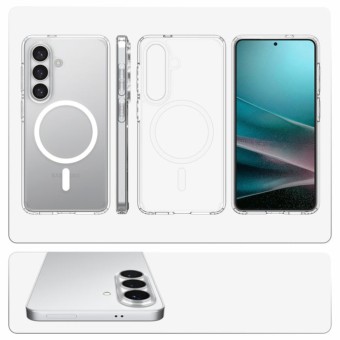 Калъф Spigen Ultra Hybrid Mag MagSafe за Samsung Galaxy S26 - прозрачен и бял