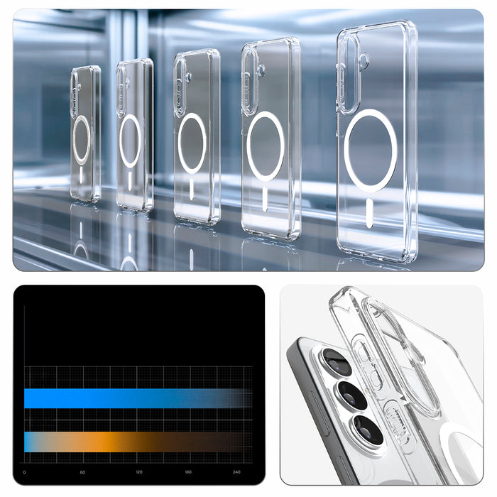 Калъф Spigen Ultra Hybrid Mag MagSafe за Samsung Galaxy S26 - прозрачен и бял